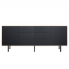 Chest of Drawers Furniteco Tokyo 4.2.6 (oak, natural parquet oil) black